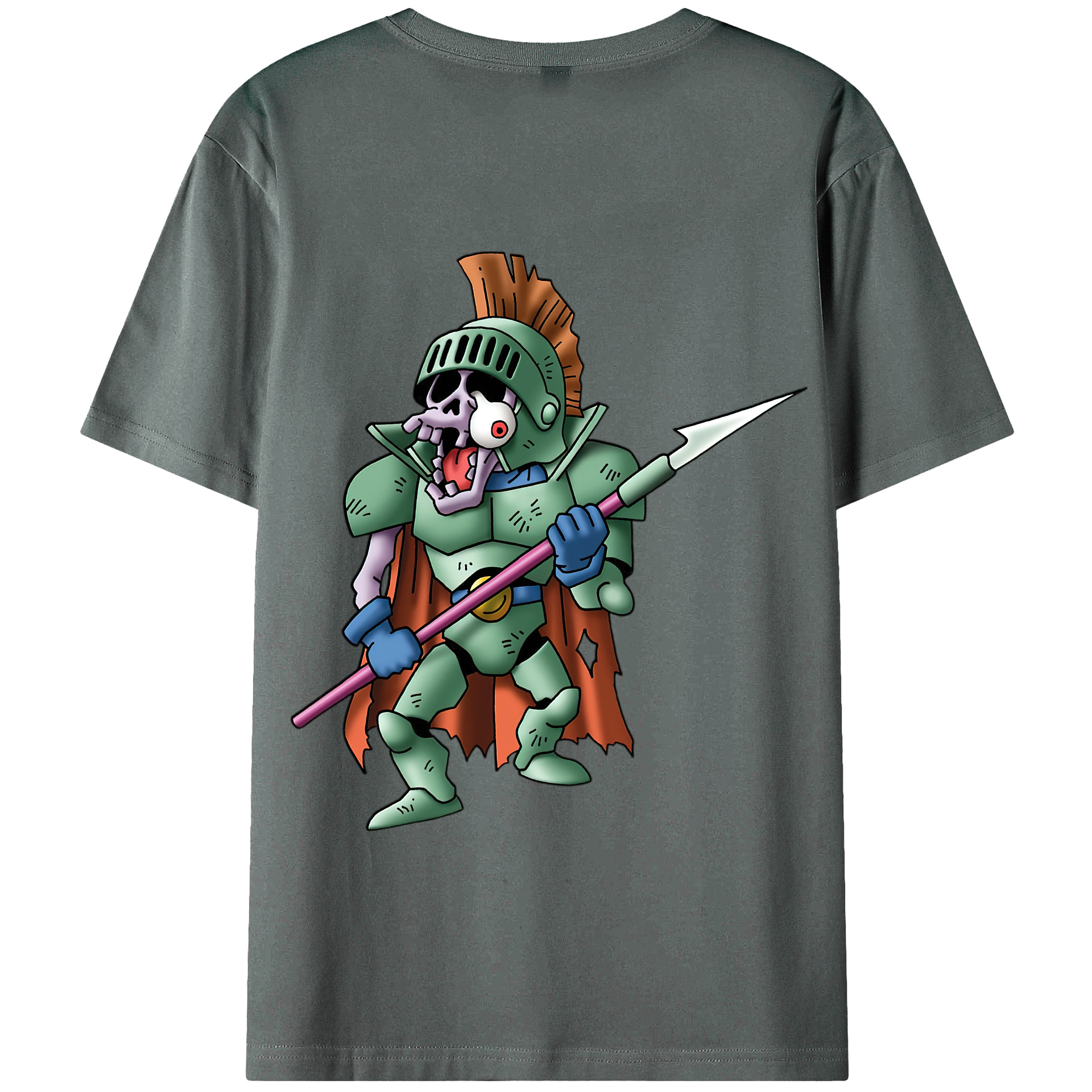 （画像用） ドラゴンクエスト Doragon Kuesuto Dragon Quest 綿100％半袖Tシャツ（背面プリント）